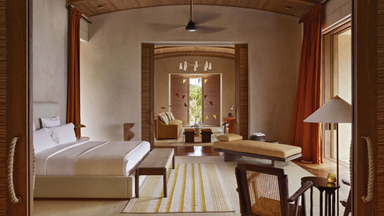 Guest residence bedroom at Kisawa Sanctuary, Mozambique