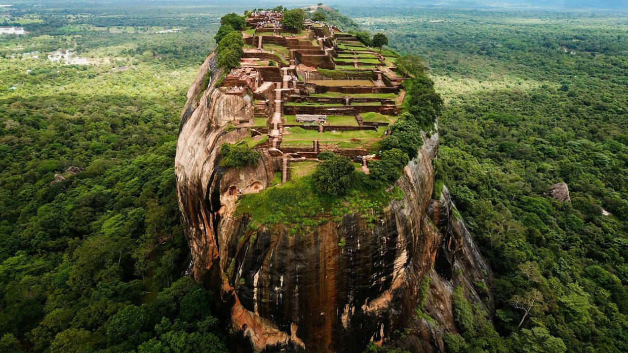 drone image of Sigiriya
